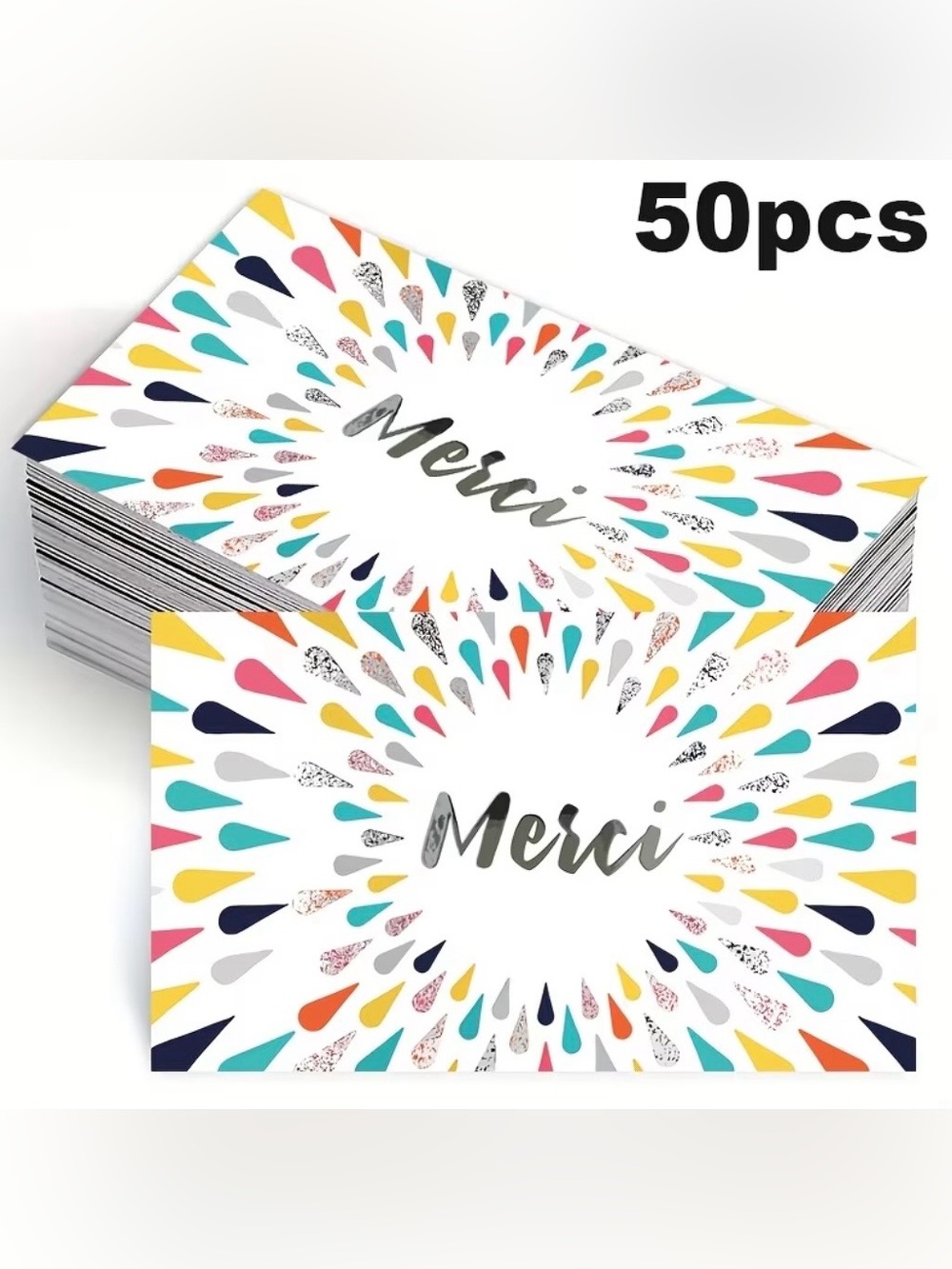 Merci Multi-Color Thank You Cards - Pack of 50